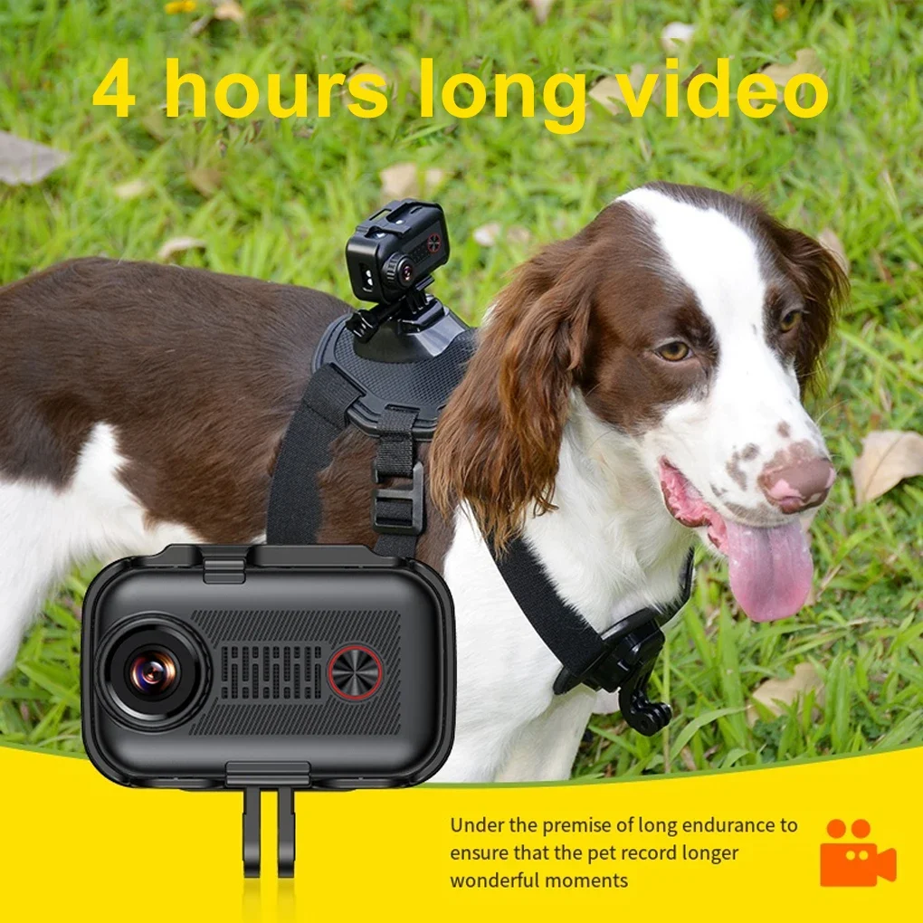 HD 2K Dog Cat Pet Camera Collar, 360 Panoramic Sports Wireless App Rechargeable Camera Video Records for Cats Dogs Birthday Gift