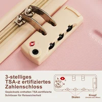 Ensemble de valises, tailles M-L-XL, valises rigides en ABS, ensembles de valises durables, valises avec roulettes pivotantes et serrure, avec sac de toilette, rose 4
