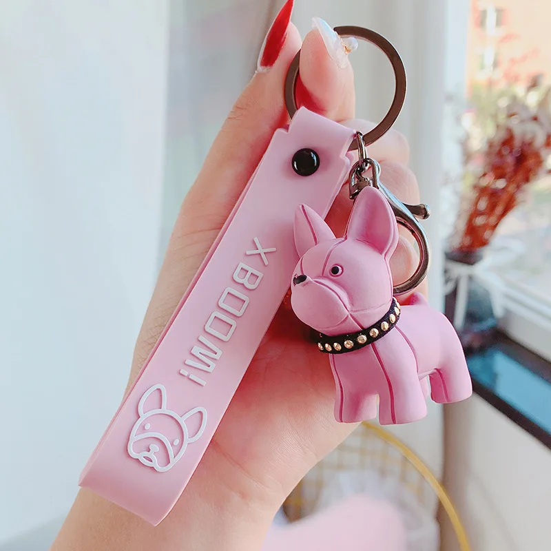 Buy Car Charm Keychain Car Bag Charm Rabbit Fur Pink Pink Bulldog Online in  India 