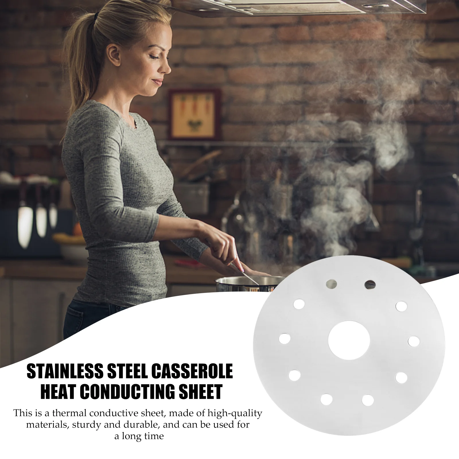 1pc Househol Heat-conducting Strip for Casseroles Kitchen Supply (Silver) Casserole Heat Strip