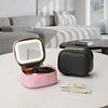 1 pc LED Cosmetic Case with Lights and Mirror Cosmetic Bag, USB Rechargeable &Detachable mirror 1