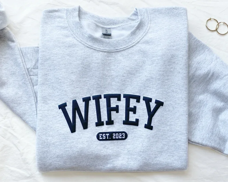 New Wife Sweatshirt Unique Bridal Shower Gift Newlywed Honeymoon Present Personalized Wifey Sweatshirt Wedding Gift for Bridal