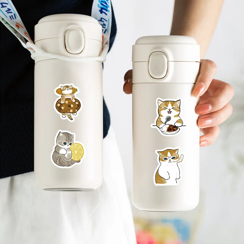 100 Sheets Cute Kitten & Animal Stickers Aesthetic Ins Style PVC Stickers for DIY Decoration for Laptop Water Bottle Skateboard