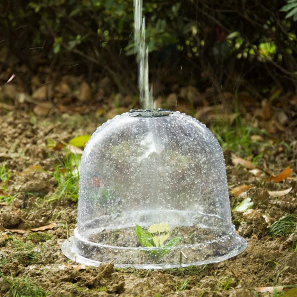 Plant Protection Covers 10pcs Plant Protect Bell Covers Reusable Plastic Clear Garden Plant Protection Covers w Fixed Support Pins Tags Anti-frost