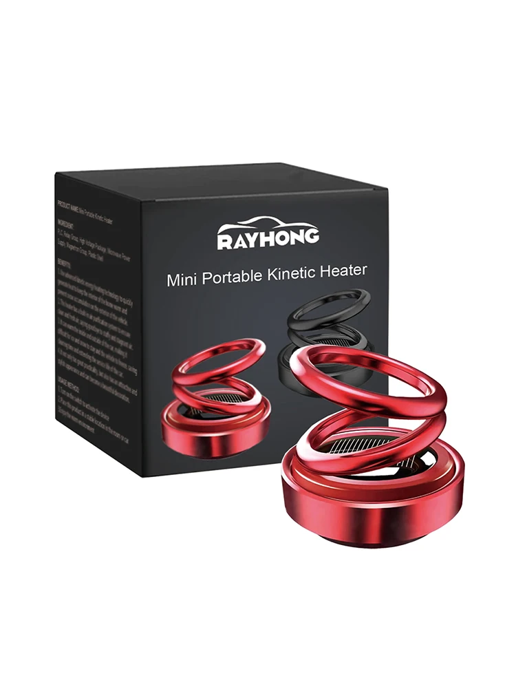 

Portable Kinetic Mini Heater Fragrance Diffuser Solar Powered Kinetic Molecular Heater Car Air Aromatherapy Double Ring Rotating