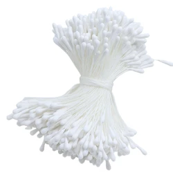 Exquisite Mini Pearl Artificial Flower Stamens for Decorative Crafts and Home Decor (400 Pieces) (White)