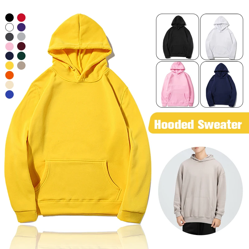 Men's Basic  Hoodie Plain Hoodies For Couple Basic Loose Pullovers Hoodies Women Unisex Hip Hop Korean Fashion Sweetshirts