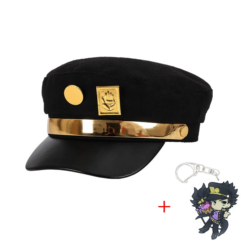 YouBar Jotaro Hat JoJo's Bizarre Adventure Kujo Jotaro Cosplay Visored Baseball Cap With Metal