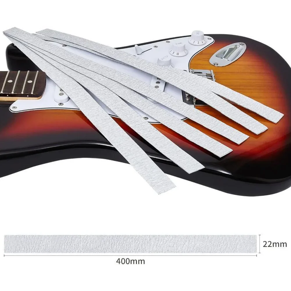 Guitar Neck Fret Beam Leveling Bar Luthier Tools With 6PCS Sandpaper Stainless Steel Aluminum Alloy Versatile Polishing Guitar