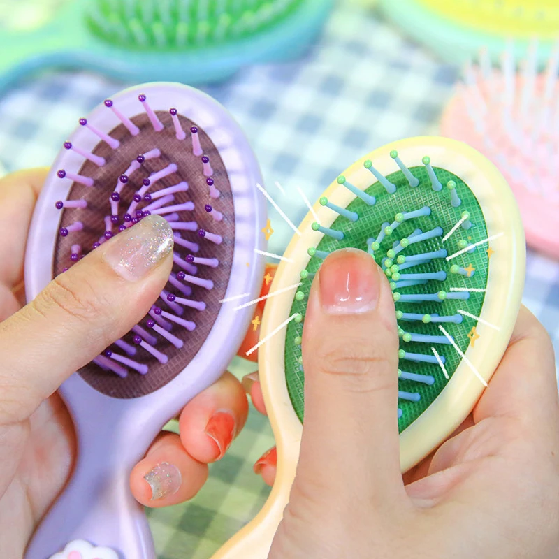 Brosse à cheveux anti-vis portable pour femmes et bébés, massage, démêlante, document de bonbons, nœud de griffe de chat, maison, bain, mignon