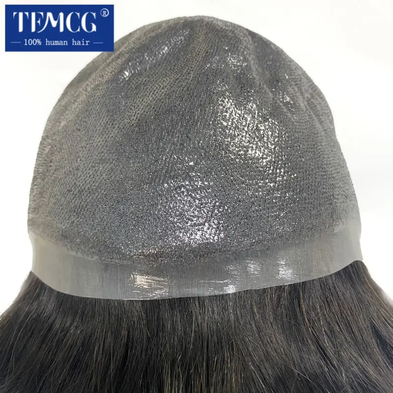 Parrucche per capelli umani con base annodata in PU completa per le donne 6 "14" Parrucca corta per capelli umani durevoli per le donne Parrucca piena per donna in PU per capelli umani al 100% - immagine 2
