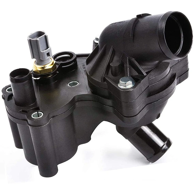 Engine coolant thermostat housing with sensor for ford mustang 4 0l