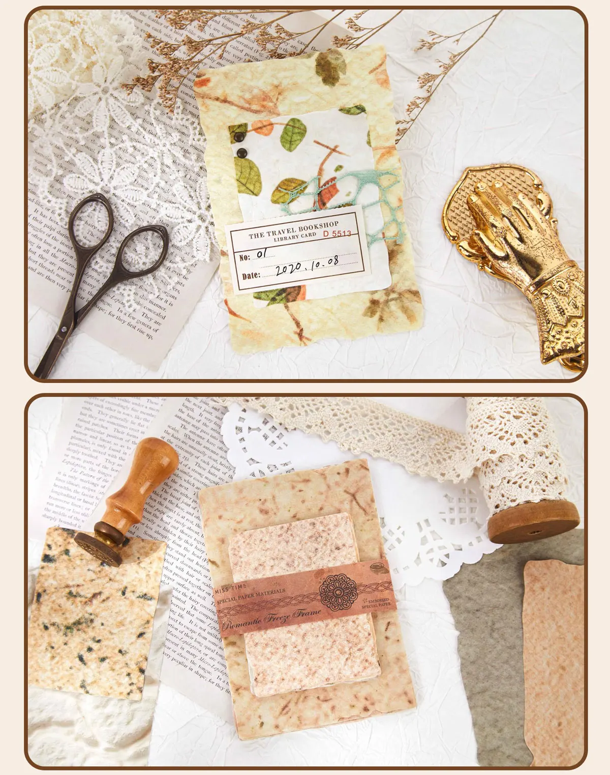 32 Stück/Packung Vintage-Reliefpapier mit Textur, DIY Scrapbooking Collage Materialien, Deko Junk Journal Ästhetik Schreibwaren Papier – Detail 15