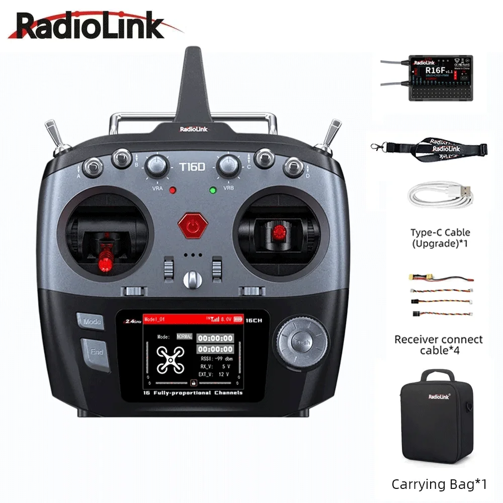 เครื่องส่ง-รับสัญญาณโดรน 16 ช่อง 2.4G ตอบสนอง 3ms สำหรับ FPV Racing