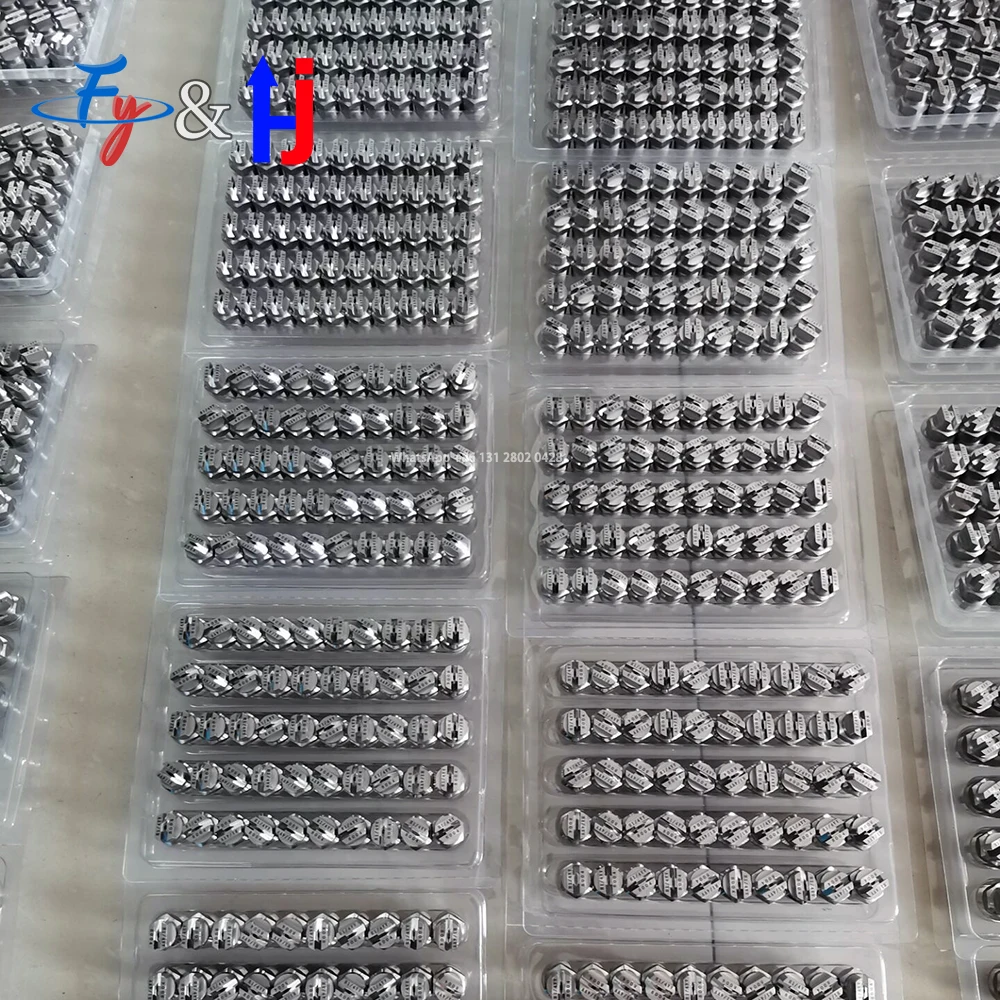 60PCS 3/8 HU 6550 SS Flat Fan Nozzle, stainless steel. For industrial cleaning, professional nozzle. 5