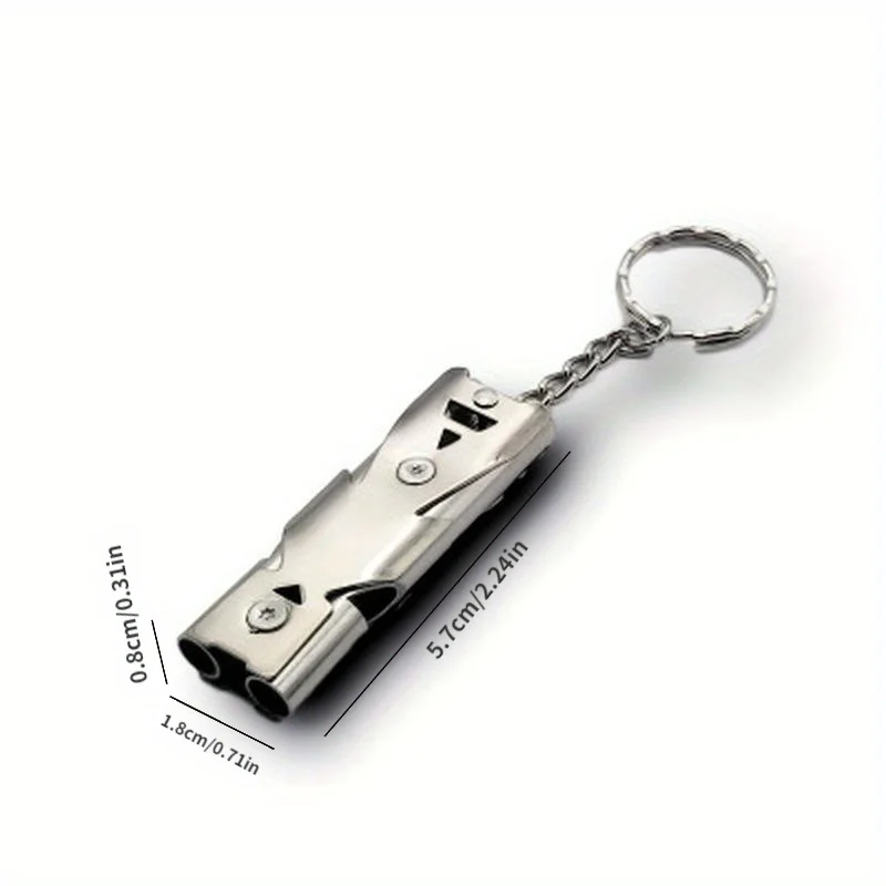 Whistle Keychain 1Pcs for Survival Outdoor Hiking Camping Double Tube Lifesaving Emergency SOS