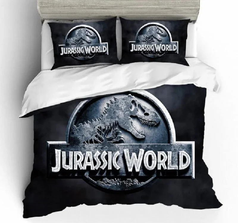 3D Jurassic Park Bedding Set Kids Boy Home Textile Decor Bed Sets Queen Size Comforters Quilt Bedroom Queen Dinosaur Duvet Cover 5