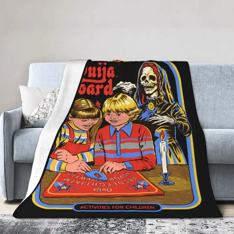 

My First Ouija Board Blankets Warm Flannel Skull Throw Blanket for Sofa Bedroom Bedding