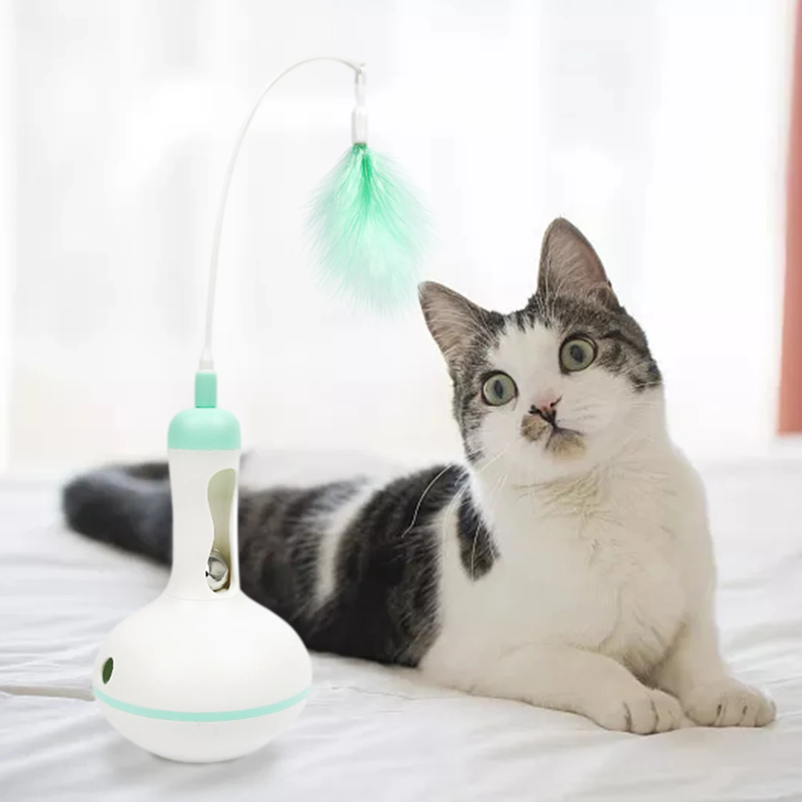 Electronic Pet Cat Toy Smart Automatic Funny Cat Exercise Toy Electric Rotating Kitten Toys Butterfly Cat Stick Interactive Toy