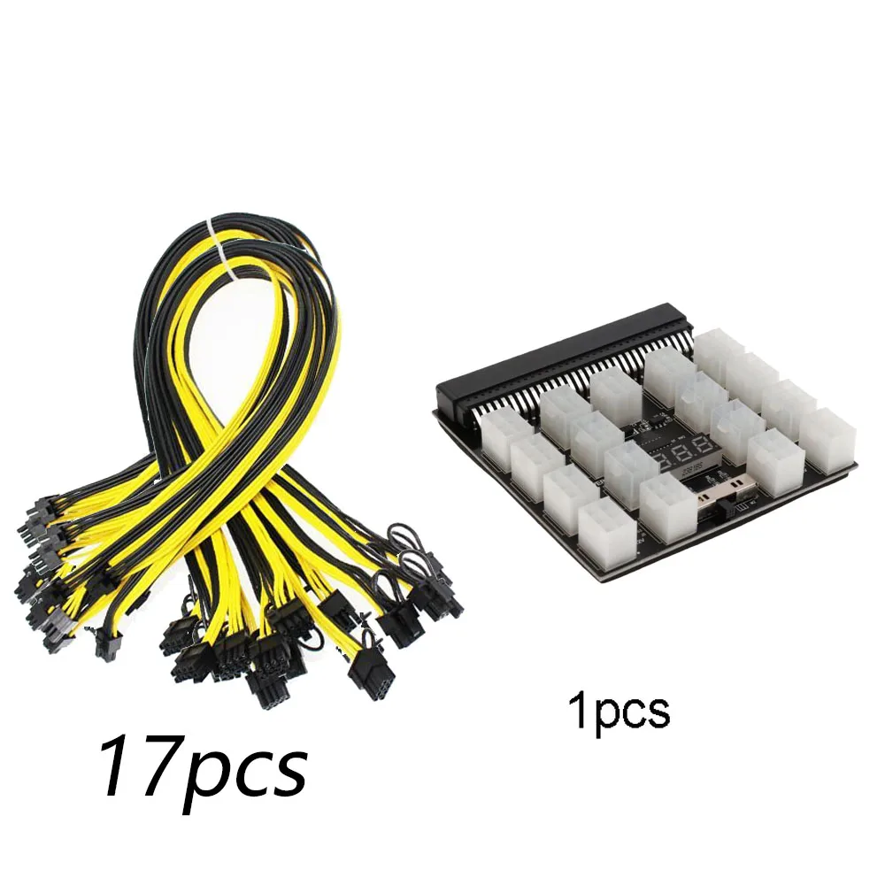 Breakout Board And Cable Power Supply Breakout Board And 17pcs 18AWG Cable For HP 1200 /750W Watt Power Module Mining Ethereum