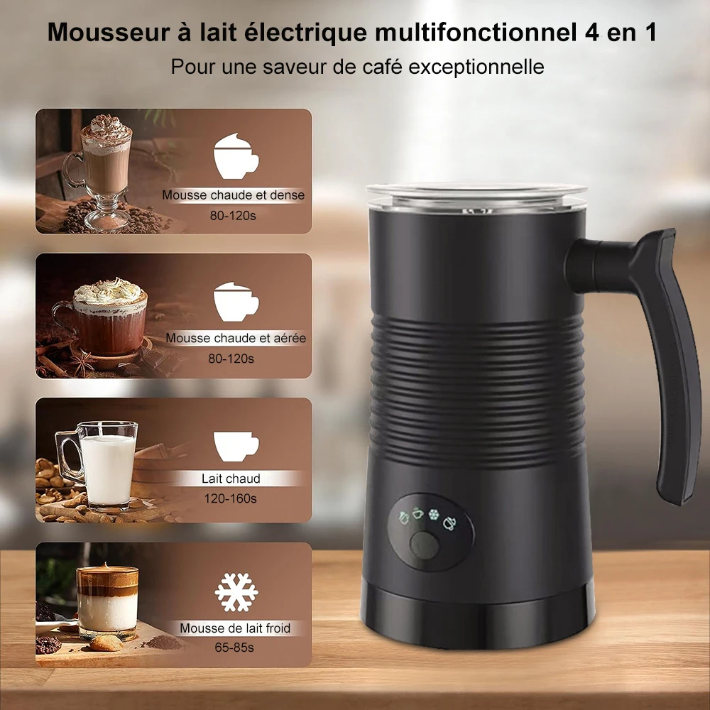 Mousseur à lait électrique automatique, machine à mousse, chaud et froid,  café, cappuccino, latte, 4 en 1 - AliExpress