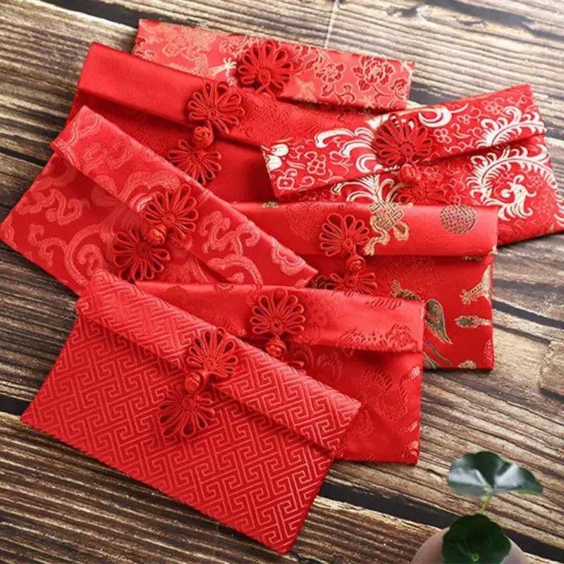 Brocade Red Envelope Personality Money Pocket New Year's Blessing bag Chinese Wedding Birthday Spring Festival Million Hongbao