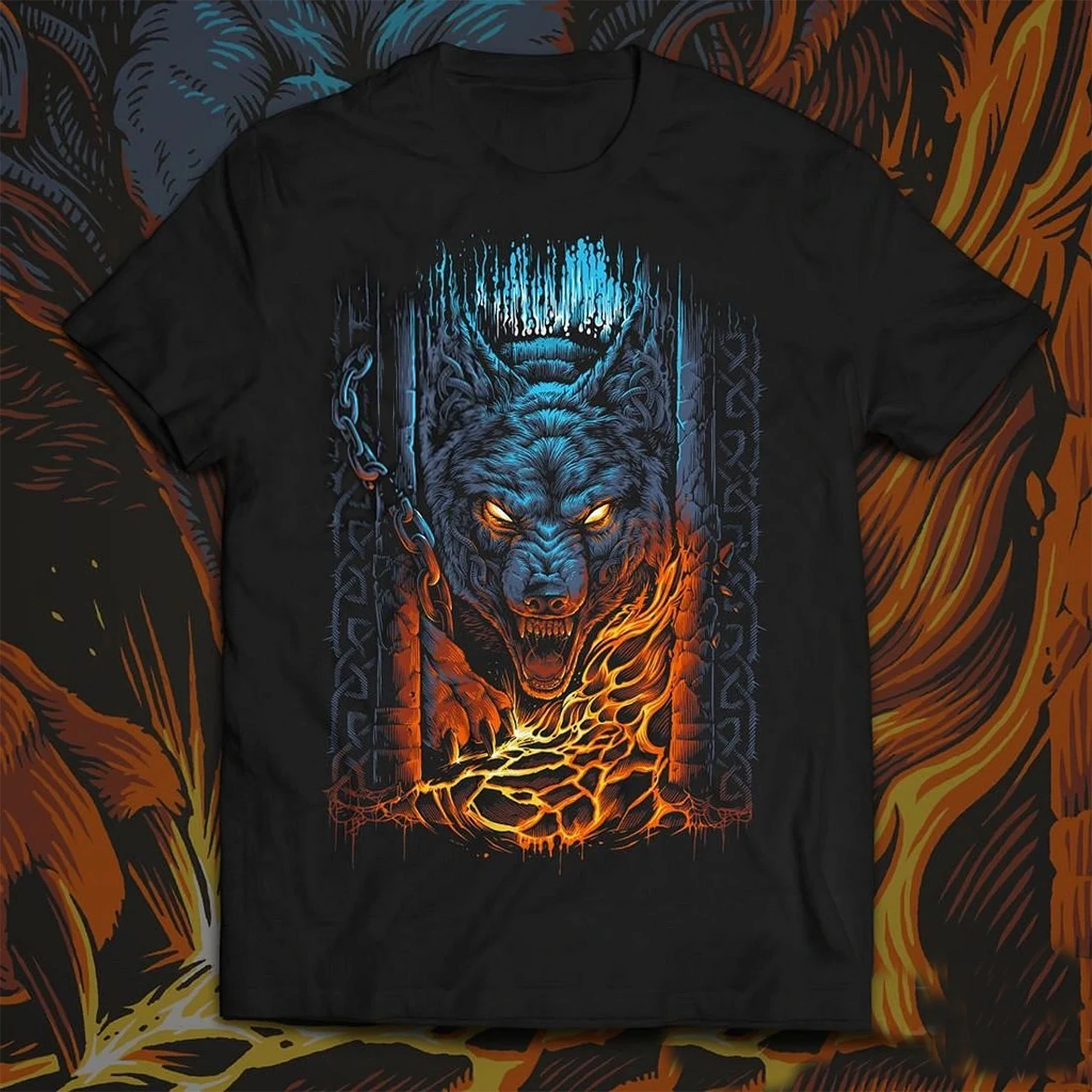 

Rare Norse Mythology Son of Loki Fenrir Wolf T Shirt New 100% Cotton Short Sleeve O-Neck T-shirt Casual Mens Top