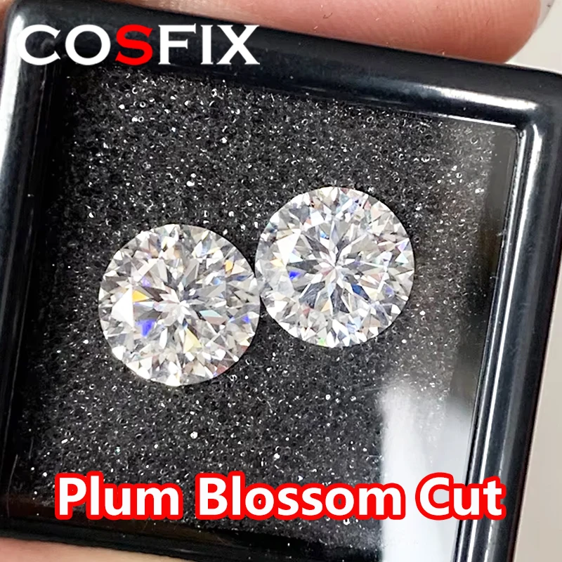 Wholesale 1-50 carat White loose Gemstones Plum Blossom Cut Moissanite GRA Diamond Russian cut Moissanite for Jewelry Making