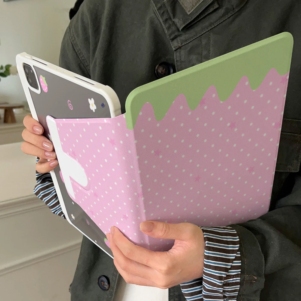 Adorable Pink Strawberry Tablet Case - Stylish and Durable Protective Shell Cover