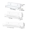 2pcs Acrylic Record Display Stand Shelf Clear Wall Mounted Vinyl Record Holder Floating Shelves LP Record Album Storage Rack 2