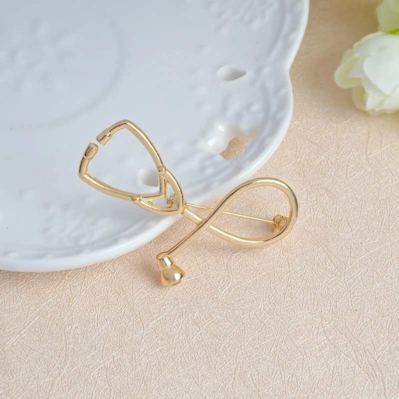 2 Style Brooches Doctor Nurse Stethoscope Brooch Medical Jewelry Enamel Pin Denim Jackets Collar Badge Pins Button