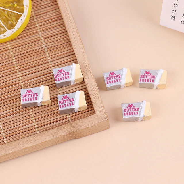 6Pcs 1:12 Dollhouse Miniature Simulation Food Butter Model Kids Pretend Play Kitchen Toy DIY Bread Set 4
