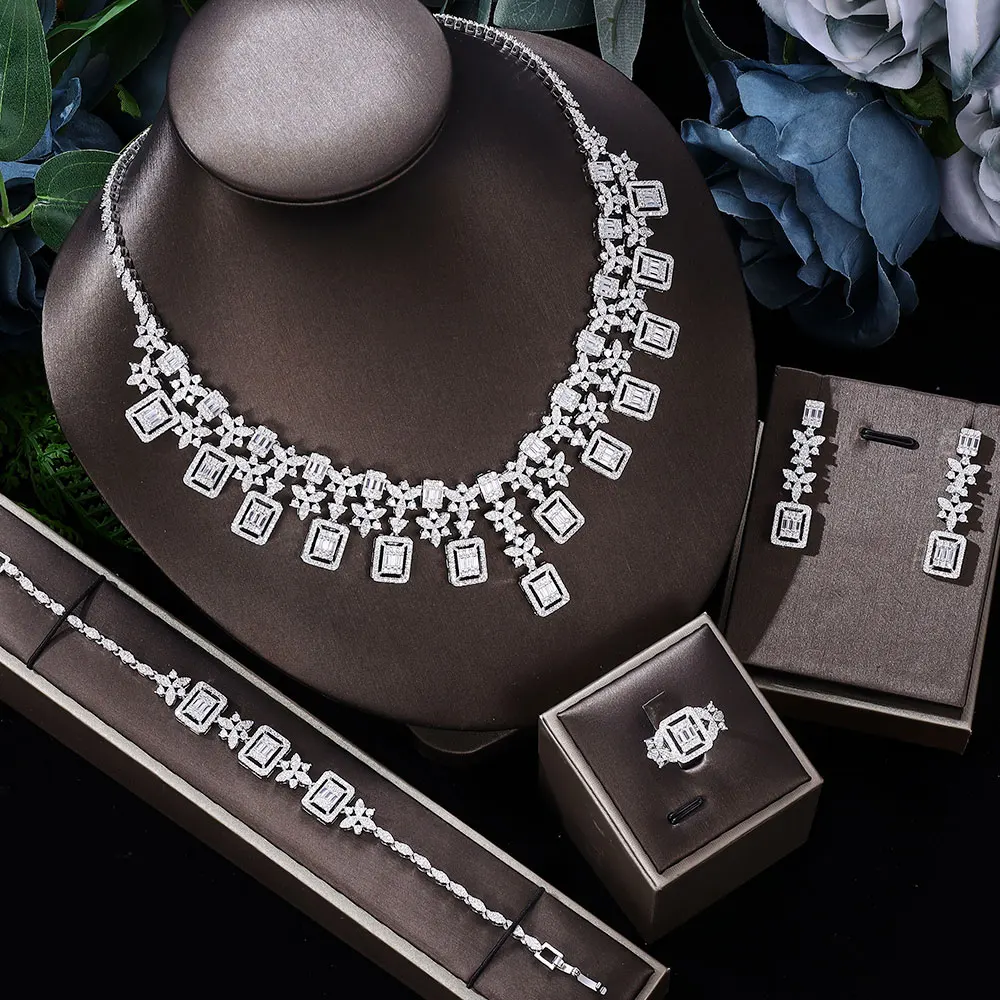 

Hot selling Dubai Cubic Zirconia 4-piece jewelry set