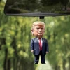 Acrylic Funny Donald Trump Ornament Trump Presidential Pendant Trump Hanging Charm for Car Interior Rearview Mirror Decoration 4