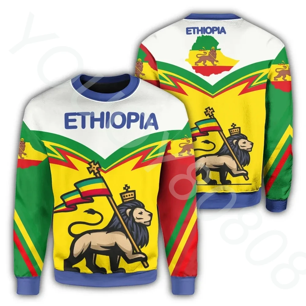 

Men's Apparel 3D Print African Zone Sweatshirt Ethiopian Flag Lion King Sweatshirt - Zigzag Harajuku Casual Sports Sweatshirt