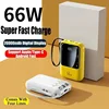 Mini Power Bank à charge rapide, écran LED, affichage numérique, batterie externe avec câble, iPhone, Samsung, Huawei, 20000mAh 4