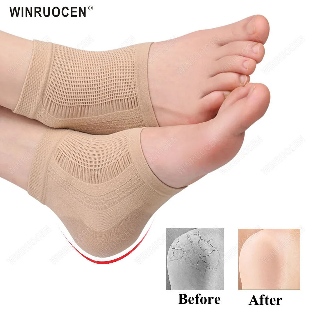 

Gel Moisturizing Heel Spa Foot Care Anti Cracking Inserts For Dry Plantar Fasciitis Skin Repair Socks Tools Pressure Cushions