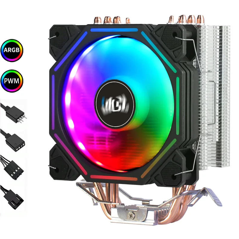 Ventilador Cpu Refrigerador Cpu Rgb Tubos de Cobre X79 Placa-mãe X99 Amd3 Am4 Intel 1200 1356 1150 1155 1700 120 mm Lga 2011 - Imagem 4