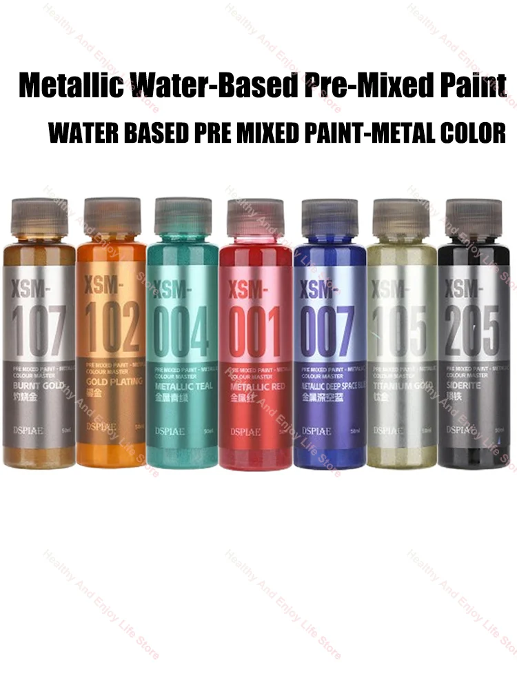 XSM 50ml 금속 수성 프리믹스 페인트 마스터 스프레이 22 색 페인팅 핸드 페인팅 모델 키트 취미 DIY 2026 용 안료