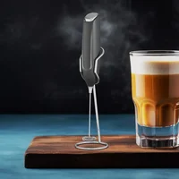 1pcs Electric Milk Frother Hand Blender Portable Mini Handheld Fast Foamer Coffee Cappuccino Whisk Mixer Food Blender with Stand 1