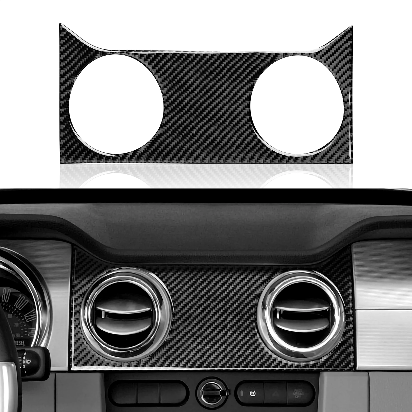 Carbon Fiber Car Interior Center Air Vents Trim Sticker Decal Cover For Ford Mustang GT 2005-2009 S197 Accessories