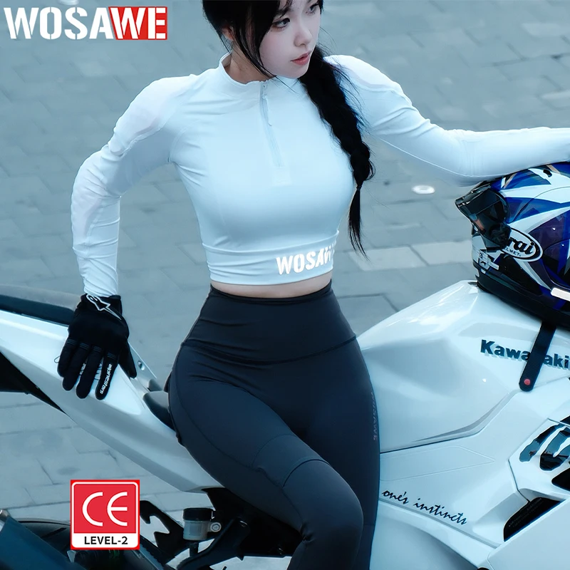 WOSAWE 여성용 오토바이 재킷 및 바지 세트 탈부착 가능한 패드 포함 부드러운 보호 장비 CE 인증 안전 모토 레이싱 의류 