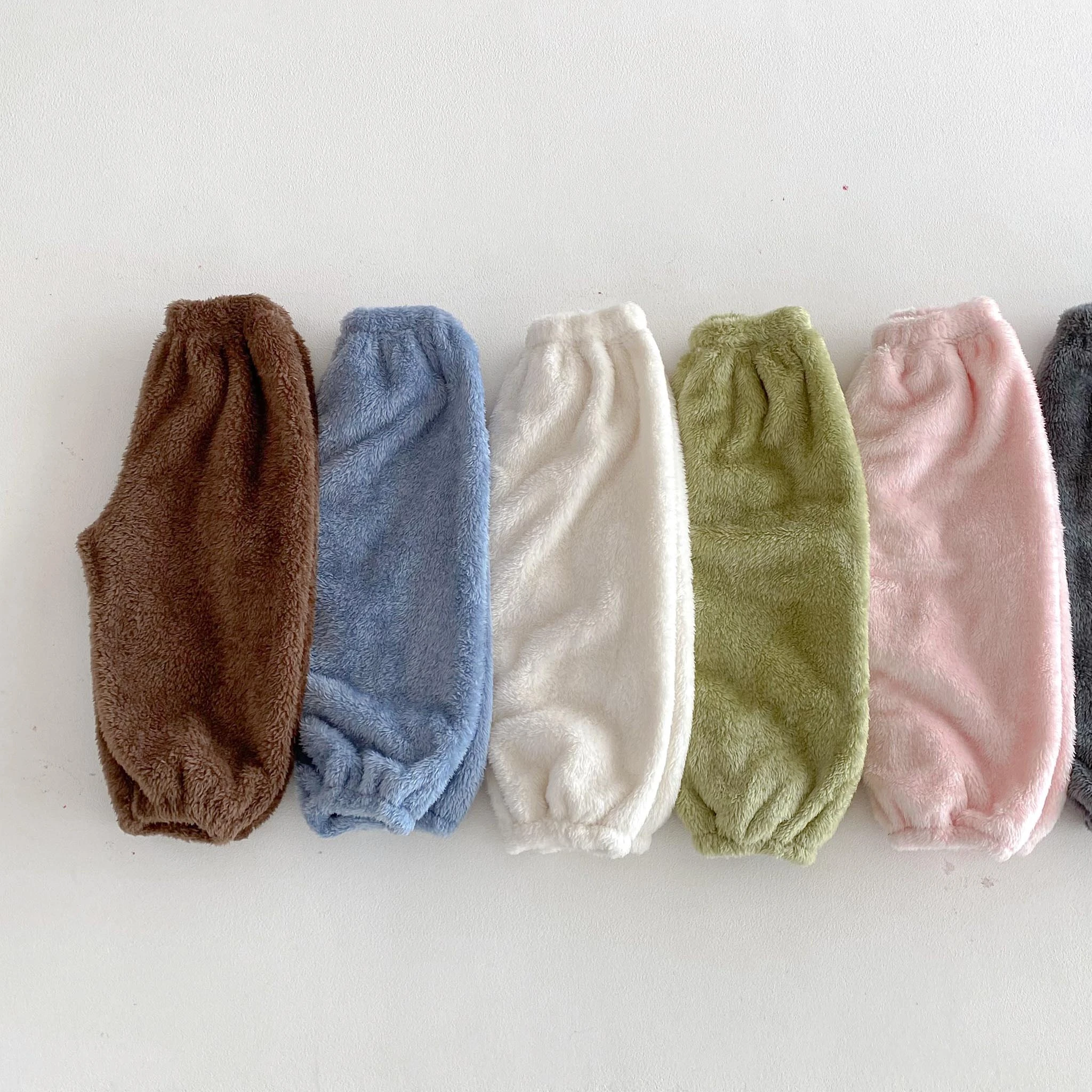 طفل الكورية نمط العصرية أفخم السراويل الشتاء الدافئة الصوف السراويل للجنسين بنين بنات موضة ملابس منزلية غير رسمية في الهواء الطلق بانت شعبية