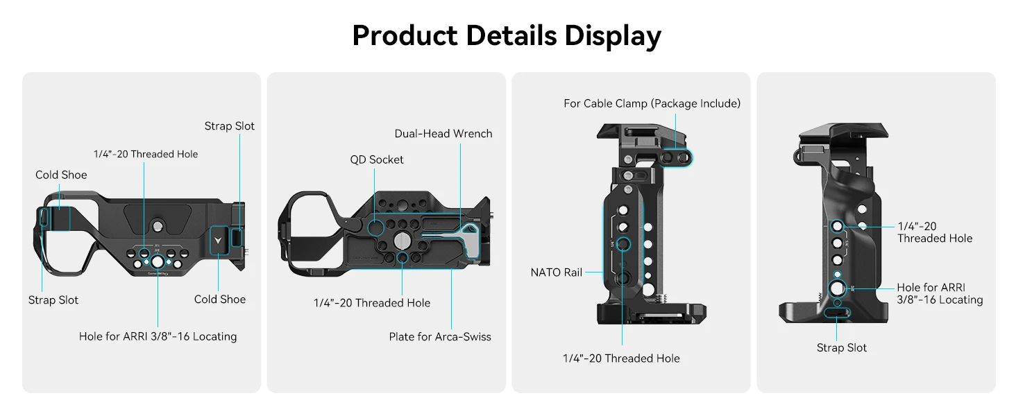A7 III / A7R III Cage Kit for Sony Alpha 7 III / Alpha 7R III with Handle ,Cold