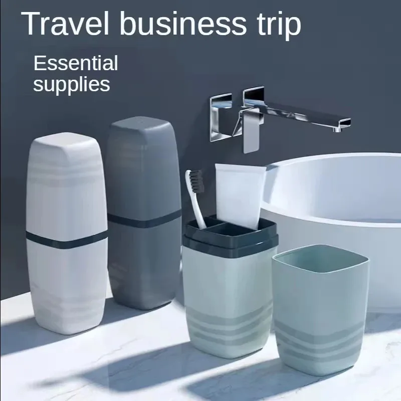 Portable Wash Mouthwash Cup Household Set Tooth Cylinder Toothbrush Toothpaste Storage Box_voghion.com