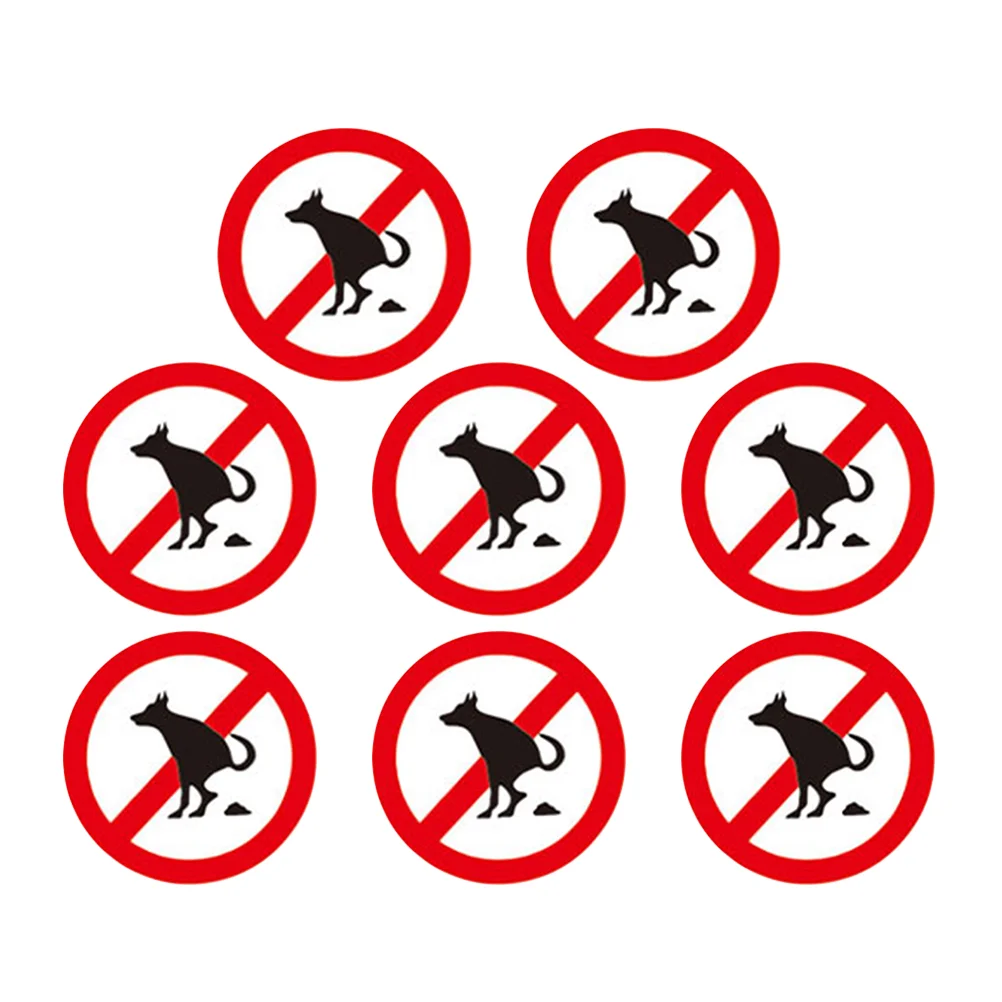 

8pcs No Pooping Stickers Street Signs Pet Dog Pooping Prohibition Lawn Signs Funny Stickers