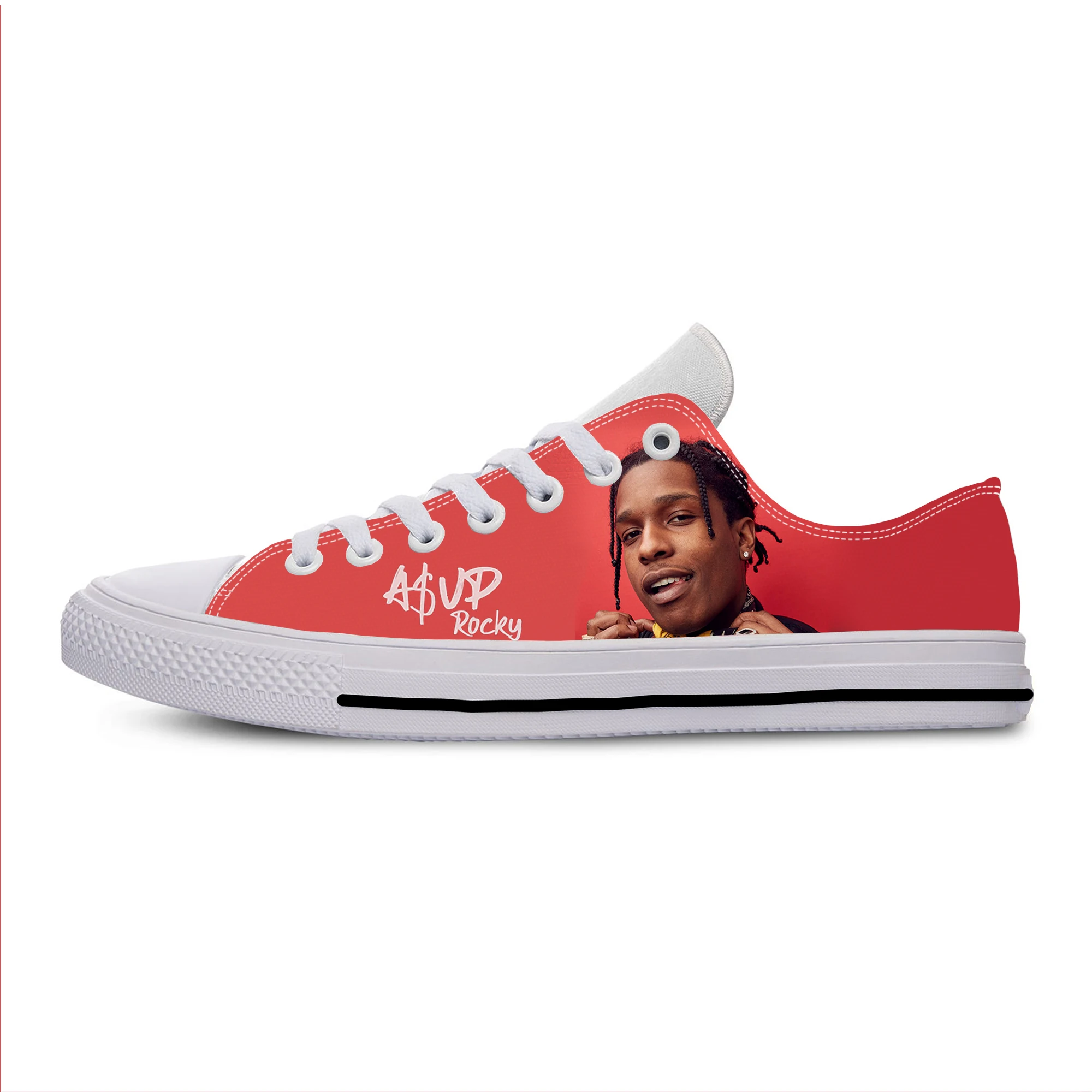

ASAP Rocky Low Top Sneakers rapper Mens Womens Teenager Casual Shoes Canvas Running Shoes 3D Print Breathable Lightweight shoe