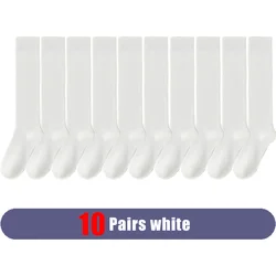 Women's Thigh - High Organic Cotton Socks - Solid Color Fashion Warmers - EUR36 - 40 (10 Pairs white)