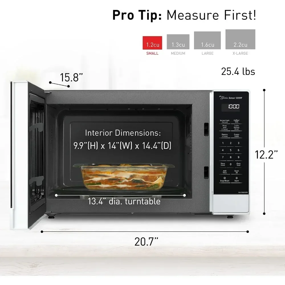 ogy, 1200W, 1.2 cu.ft. Small Genius Sensor One-Touch Cooking, Popcorn Bu 5