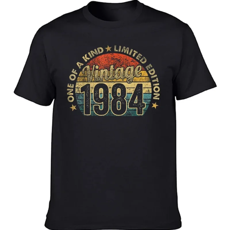 

Винтажный Санта, 40 лет, ограниченный выпуск, 40-й день рождения, рожденный в 1984 году, летняя футболка, ретро, старый